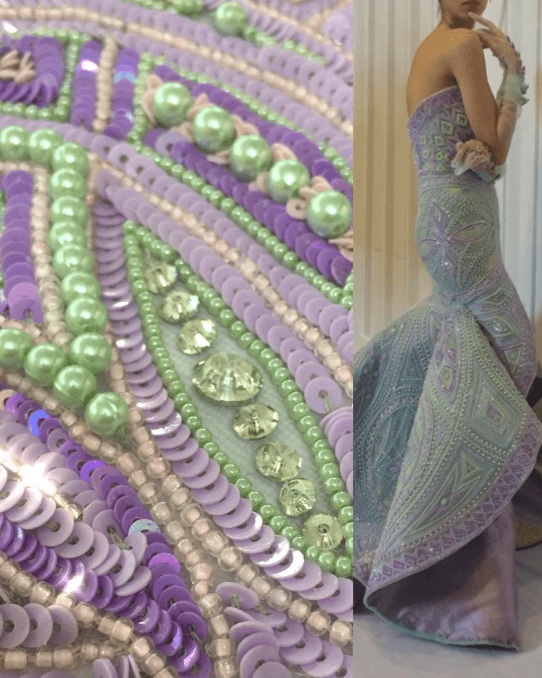 Lavender and mint dimensional embellishment study